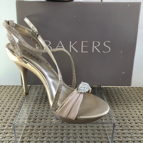 Bakers Skye Strappy Embellished Heel Wedding Prom - Picture 1 of 8